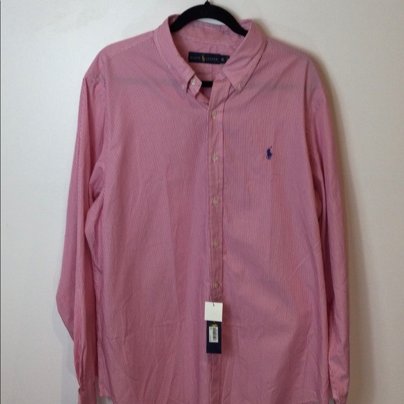Polo Ralph Lauren Other - POLO RALPH LAUREN RED WHITE STRIPED COTTON BUTTON DOWN SHIRT NWT SZ XL